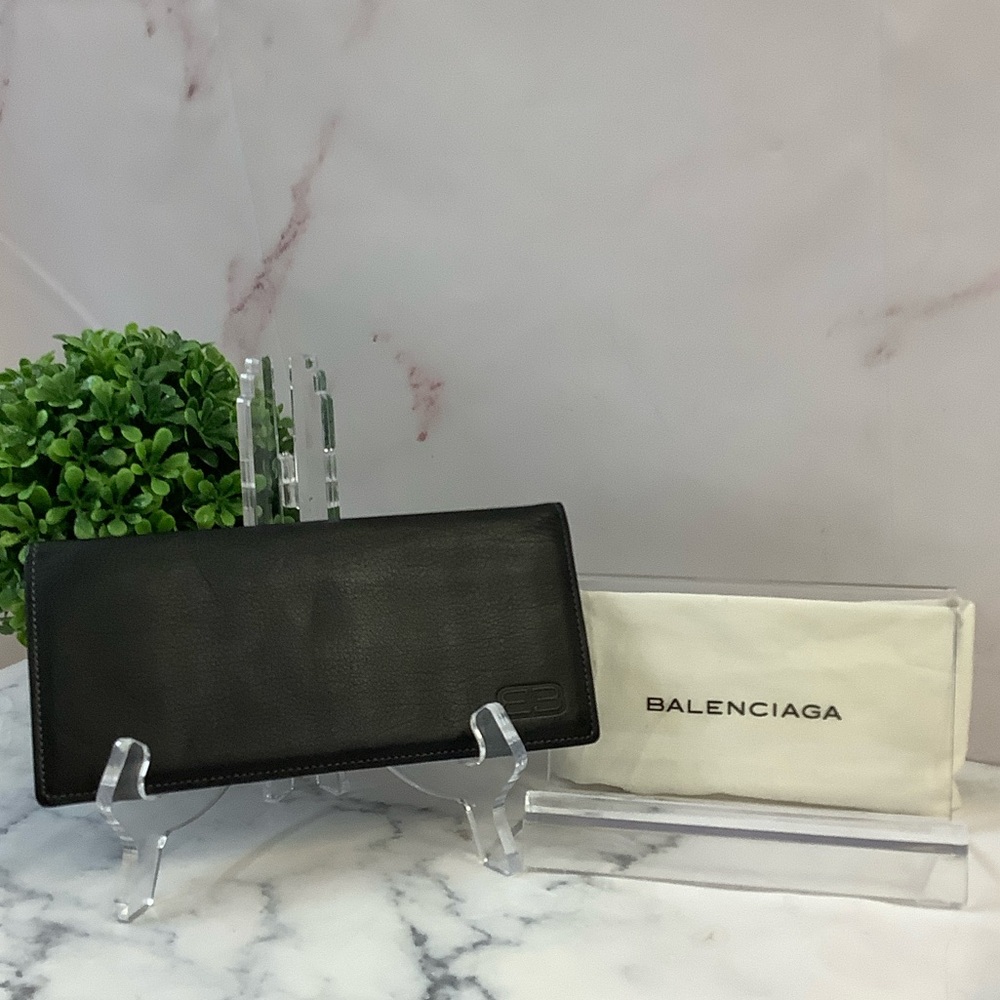 GUC Balenciaga Black Leather Wallet